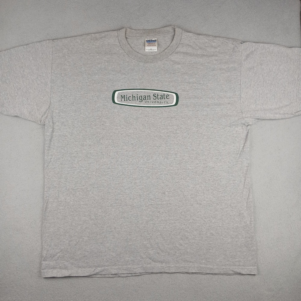 Michigan State University Gildan T-Shirt Mens XXL Gray  Graphic Tee NCAA Cotton